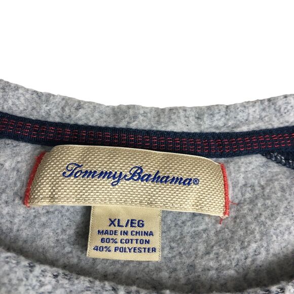 Tommy Bahama Sweatshirt Mens Extra Large Blue Gray Heathered Crew Neck Pullover - Picture 5 of 15